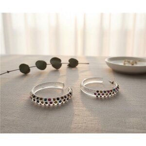 50mm Clear Acrylic Hoop Earrings Multicolor  Crystal Statement Retro Y2K